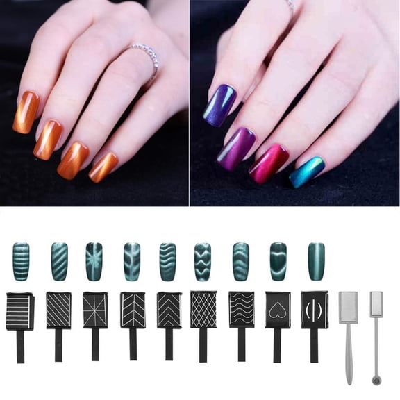 HERCHR 11Pcs/Set 3D Cat Eye  LED Polish Soak Off UV Gel  Stick Manicure Nail Art Tools, Cat Eye , UV Gel ,