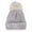 Beige, variant on CTM  Knit Winter Beanie with Cuff and Synthetic Fur Pom (Women)