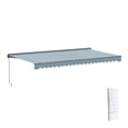 thumbnail image 4 of Semi-Cassette Motorized LED Luxury Patio Awning - 20 x 10 Ft - Sky Blue - Moroccan Collection, 4 of 7