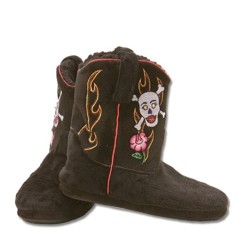 Cowboy Kickers Skull and Roses Slippers 