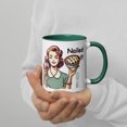 thumbnail image 2 of Mug with Color Inside Retro Housewife baked a pie, "Nailed it" (Dark Green, 11 oz), 2 of 2
