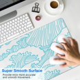 thumbnail image 4 of "Gaming Mouse Pad XL - Non-Slip, Stitched Edges, Japanese Blue & White Wave Design", 4 of 7