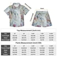 thumbnail image 3 of YAZAOO Button-Down Shirts Summer Shorts Sets Fashion White Cat with Blue Eyes Pattern Casual Set, 3 of 8