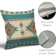 thumbnail image 2 of Western Throw Pillow Covers 20x20 Inch Vintage Turquoise Pillow Covers Set of 2 Southwestn Aztec Decorative Pillows Linen Cushion Cover Square Indoor Outdoor Living Room Bedroom Sofa Chair Home Decor, 2 of 6