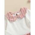 thumbnail image 5 of SAYOO Lovely Baby Girl One Piece Dress Long Sleeve Collared Tops Plaid Multi Layer Short Skirt for Spring Summer Kids Clothing, 5 of 9