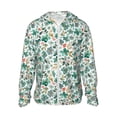 thumbnail image 1 of Fotbe Floral In Teal Chaqueta con Protección Solar UPF 50+ para Hombre y Mujer, Camisa con Capucha y Bolsillos-X-Large, 1 of 7