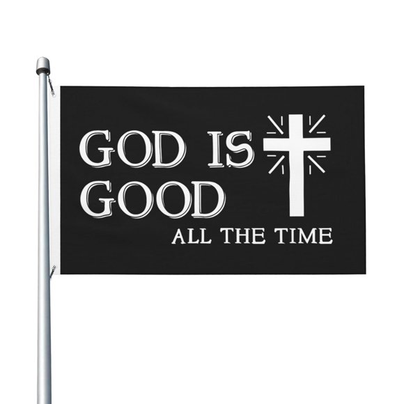 shiyou-God Is Good All The Time Christian Flag,Garden Flag Double Sided Yard Outdoor Decor Outdoor Flags 3x5 Ft