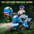 thumbnail image 3 of Track Seven 12V Ride-On ATV, Dinosaur Shape Electric Car, 2WD, Music, Bluetooth & Microphone, Power Display, Indoor& Outdoor Ride-On Toy Car for Boys Girls Age 2+, Blue, 3 of 7