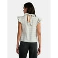thumbnail image 3 of Time and Tru Women's Mock Neck Top with Flutter Sleeves, Sizes XS-XXXL, 3 of 5