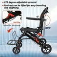 thumbnail image 3 of Ultralight Transport Wheelchair (Only 15 Lbs), Folding Portable Wheelchair with Handbrake, Airplane Travel Trolley for Elderly, Adult Wheelchair with Bag (With Telescopic Handle), 3 of 6