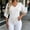 *White, variant on ClodeEU Women's V Neck Dolman Sleeve T-Shirt,Casual Loose Fit Solid Color Batwing Top for Summer Black,Women's Plus L