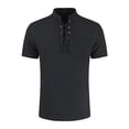 thumbnail image 1 of pstuiky camisetas de manga corta para hombre, Camisa informal de manga corta con cuello alto y cómoda para hombre ropa de hombre l, 1 of 2