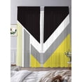 thumbnail image 3 of Black Yellow Lines Sheer Curtains 2 Panels Set Geometric Abstract Black Yellow Grey Texture Sheer Window Curtains Light Filtering Rod Pocket Voile Drapes for Bedroom Living Room 52"X96", 3 of 8
