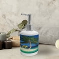 thumbnail image 3 of Ambesonne Tropic Soap Dispenser & Toothbrush Holder Set, Chair Under a Palm Tree, 2 Pcs, Green Blue Yellow, 3 of 6