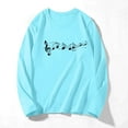 thumbnail image 4 of Fznquz Casual Ladies Tops and Blouses Long Sleeve Cotton Blue Tees Graphic Crewneck T Shirts for Women, 4 of 4
