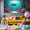 thumbnail image 4 of LUUFILx Underwater Themed Party Backdrop Banner for Kids Aquatic Birthday Decorations Reef Ocean Scene Coral Marine Life Background Photography Props, 4 of 7