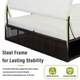 thumbnail image 3 of Bellemave Outdoor Daybed with Canopy, Steel Frame Sun Lounger with Adjustable Backrest, Patio Double Sunbed with Arched Armrests, Suitable for Patio Pool Deck, Garden, Backyard (Beige), 3 of 8