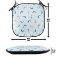 thumbnail image 4 of Sea Animals Chair Seating Cushion, Leaping and Playing Dolphin Aquatic Life Animal Marine Theme, Soft Seat Pads for Office with Anti-slip Backing, 16"x16", Turquoise Blue Navy, by Ambesonne, 4 of 7