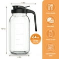 Glass Pitcher with Lid 64 oz (2 Quart) Mason Jar Pitcher with Top
