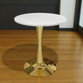 thumbnail image 2 of Tcbosik 27.5" Mid-Century Round Dining Table, Small Circle Table with Faux Marble Top and Metal Base for Kitchen, Living Room, White & Gold, 2 of 8