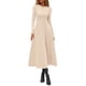 thumbnail image 2 of Vestido PRETTYGARDEN 2025 de manga larga, largo midi estilo línea A en beige, talla S, 2 of 8