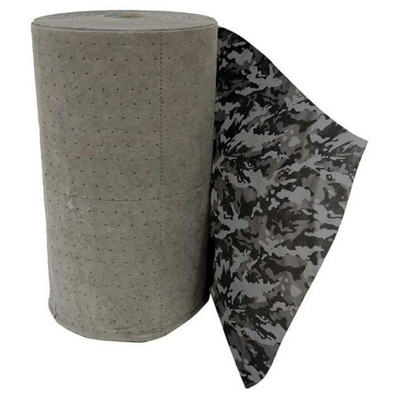 Sorbent Roll, 64 gal, 32 in x 150 ft, Universal, Camouflage, Polypropylene
