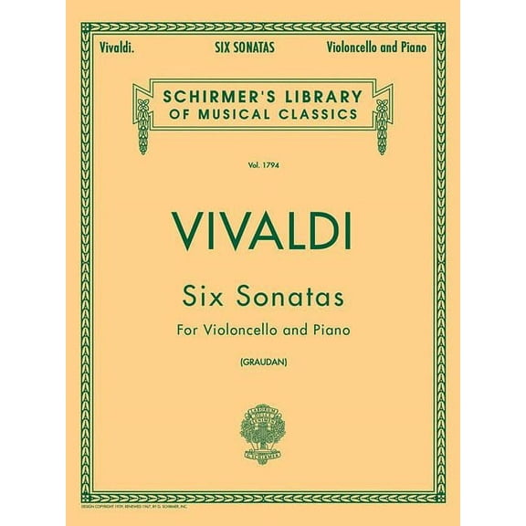 6 Sonatas: Schirmer Library of Classics Volume 1794 Cello and Piano, (Paperback)