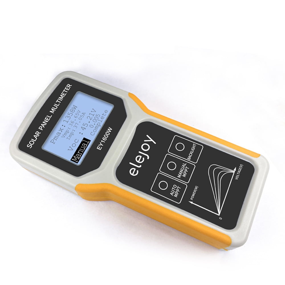 Tickas 1600W Photovoltaic Panel Multimeter Solar Panel Tester Open Circuit Voltage Test Device Maximum Power Point Voltage Current Power Test Meter LCD Display with Backlight