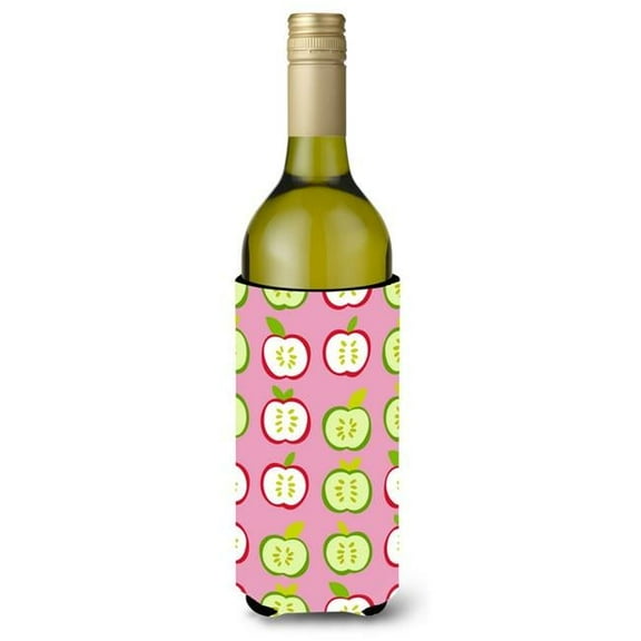 Apples on Pink Wine Bottle Beverge Insulator Hugger