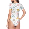 thumbnail image 4 of Naloa Little Elephant Women's Short-Sleeved Onesie, One-Piece Swimsuit for Parties, dates, clubs - Small, 4 of 9