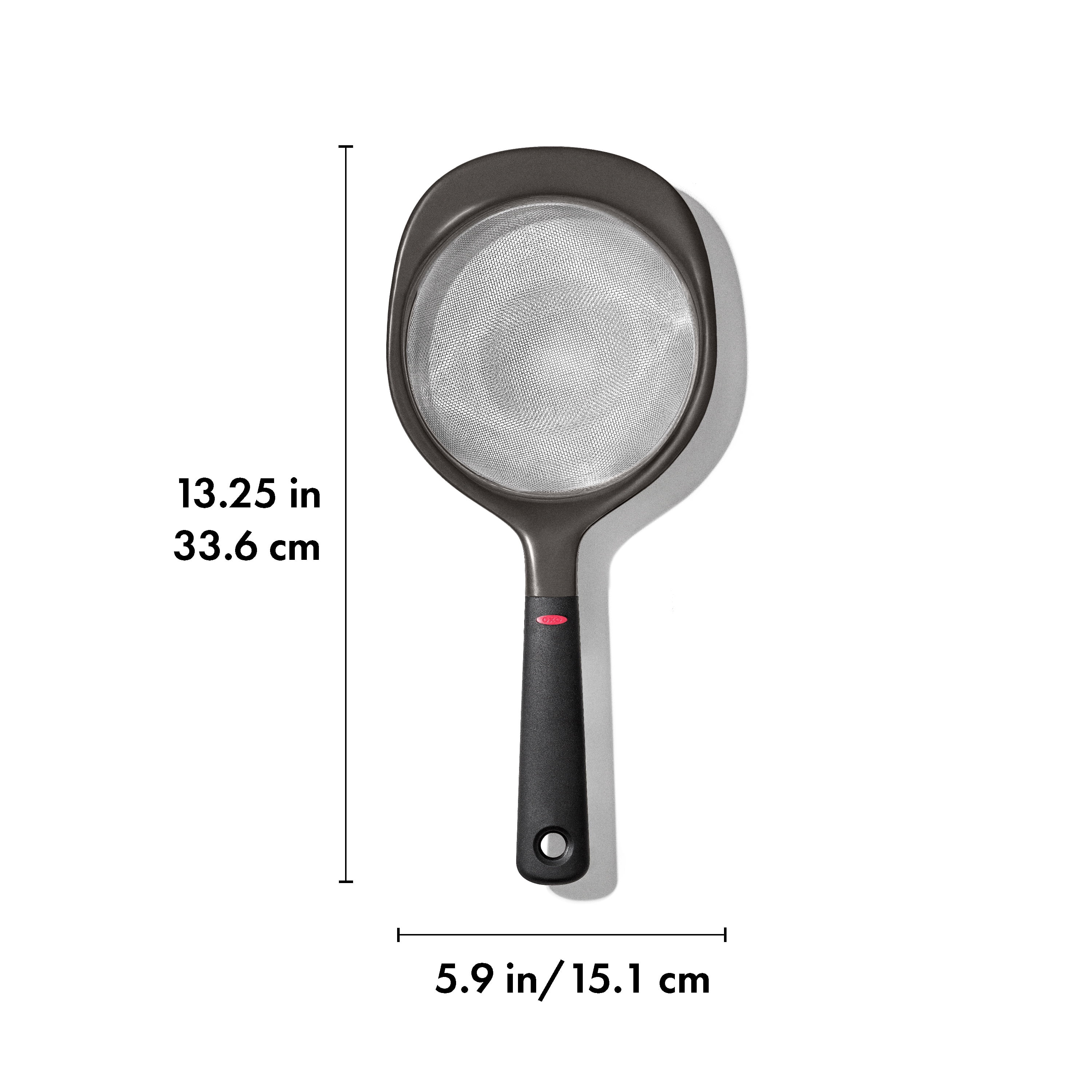 OXO SoftWorks 6-Inch Fine Mesh Strainer – Stainless Steel Sieve with Non-Slip Handle for Sifting & Straining