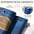 thumbnail image 6 of Inadays Shower Curtain Liner Mid Century Modern Navy Blue Boho Leaves Shower Heavy Duty Curtains Bathroom Decor Sets Waterproof with Hooks, 72x72in, 6 of 9