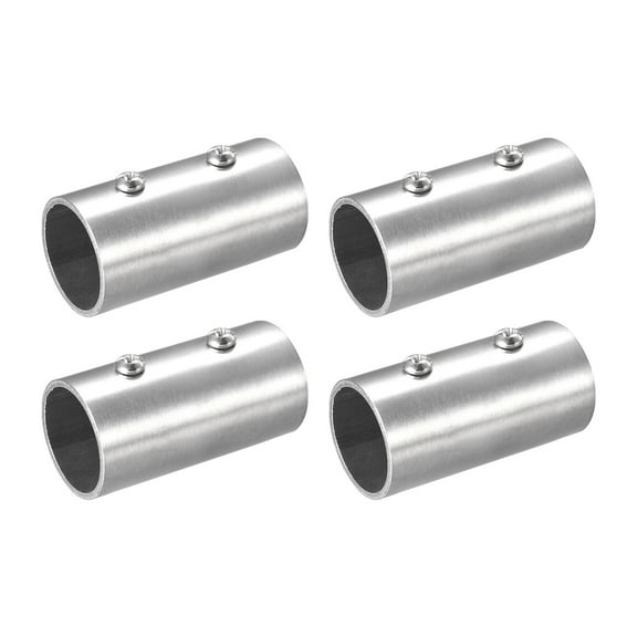 Uxcell 4Pack 2-Way 40mm 202 Stainless Steel Straight Pipe Fitting Connector for 1" OD