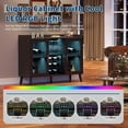 thumbnail image 4 of Black Freestanding Liquor Cabinet with LED Light Wine Bar Cabinet for Home Wine and Coffee Bar with Wine Rack and Glass Holder Kitchen Buffet Sideboard Storage for Home Living Room Dining Room, 4 of 6