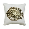 thumbnail image 1 of Fundas de almohada decorativas, color marfil, 40 x 40 cm (16 x 16 pulgadas), para sofá, funda de cojín de lino con lentejuelas de peces, estampado de criaturas marinas, estilo playero - Glamour Fish, 1 of 4