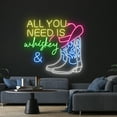 thumbnail image 3 of Handmadetneonsign All You Need Is Wine and Cowboy boots Led Sign, Cowboy boots Neon Sign, Wall, 3 of 5