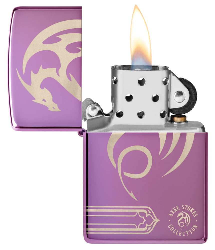 Zippo 48574 Anne Stokes High Polish Purple Windproof Lighter