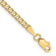 thumbnail image 3 of 14K Yellow Gold 2.3mm Beveled Curb Chain Anklet 10 Inch, 3 of 3