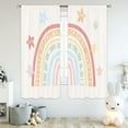 thumbnail image 3 of Kids Boho Rainbow Alphabet Curtains 42Wx63H Inch Rod Pocket ABC Numbers Nursery Playroom Classroom Decor Educational Learning Baby Girl Boy Child Toddler Bedroom Window Drapes Fabric 2 Panels, 3 of 4