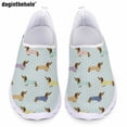 thumbnail image 1 of Doginthehole - Zapatos planos informales con estampado de cachorros kawaii para mujer, ligeros, cómodos, de malla, para enfermería, para verano, zapatillas transpirables, 1 of 5