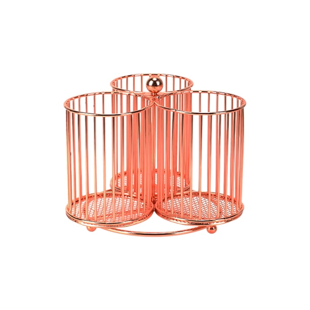Organizadores de Cocina Y Almacenamiento Estante de Cubiertos Giratorio de Metal con 3 Compartimentos para Almacenamiento de Cubiertos, Mesa de Comedor de Cocina de Restaurante Estante de Cubiertos Gi