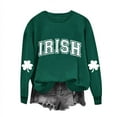 thumbnail image 4 of Besolor Chandail en Molleton pour Femmes St Patricks Day Trèfle Imprimé Manches Longues Pull Décontracté Col Rond Graphique, 4 of 5