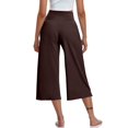 thumbnail image 5 of AKEGAMN Yoga Capris With Pockets High Waist Wide Leg Pants, Brown S-3XL, 5 of 7