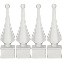 BESTOYARD Aluminum Quad Finial Fence Decor Silver 4pcs