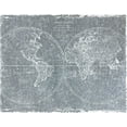 thumbnail image 2 of CAD Designs 18x15 White Modern Wood Framed Museum Art Print Titled - Galvanized World Map, 2 of 4