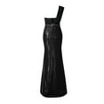 thumbnail image 5 of Womens Dresses for Wedding Guest Sleeveless Sequin Prom Party Ball Gown Gold Evening Bridesmaid V Neck Long Dress, 5 of 6