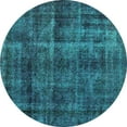 thumbnail image 1 of Ahgly Company Indoor Round Oriental Turquoise Blue Industrial Area Rugs, 7' Round, 1 of 4