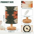 thumbnail image 3 of WOBOGO Vintage Orange and White Floral Bedroom Table Lamp USB Power Connector Wooden Base Round Linen Shade For Living Room Desk, 3 of 7