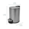 thumbnail image 3 of Acento Rondo Round Step Trash Can, 0.8 Gallon Compact Bathroom Waste Bin with Soft-Close Lid and Removable Liner Bucket, Brushed Stainless Steel, 3 of 10