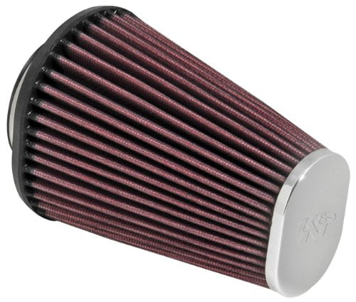 K&N RD-0460 Universal Clamp-On Air Filter: Round Straight; 1.875 in Base; 3.5 in 48 mm 127 mm Top Height; 3.5 in 89 mm Flange ID; 5 in 89 mm 